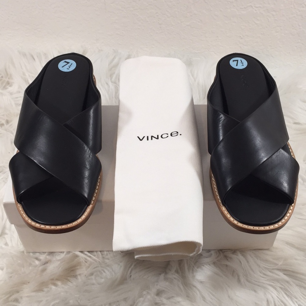 Vince Fairley Leather Wedge Sandals sz. 7.5 new - Picture 4 of 13